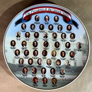 Presidential collectors plate/Washington through Obama (sigh)(take that however)